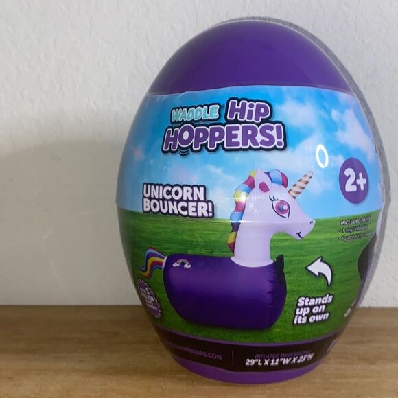 NEW Purple Unicorn Waddler Hip Hopper Bouncer 2+ Toy Active Inflatble - Picture 4 of 6